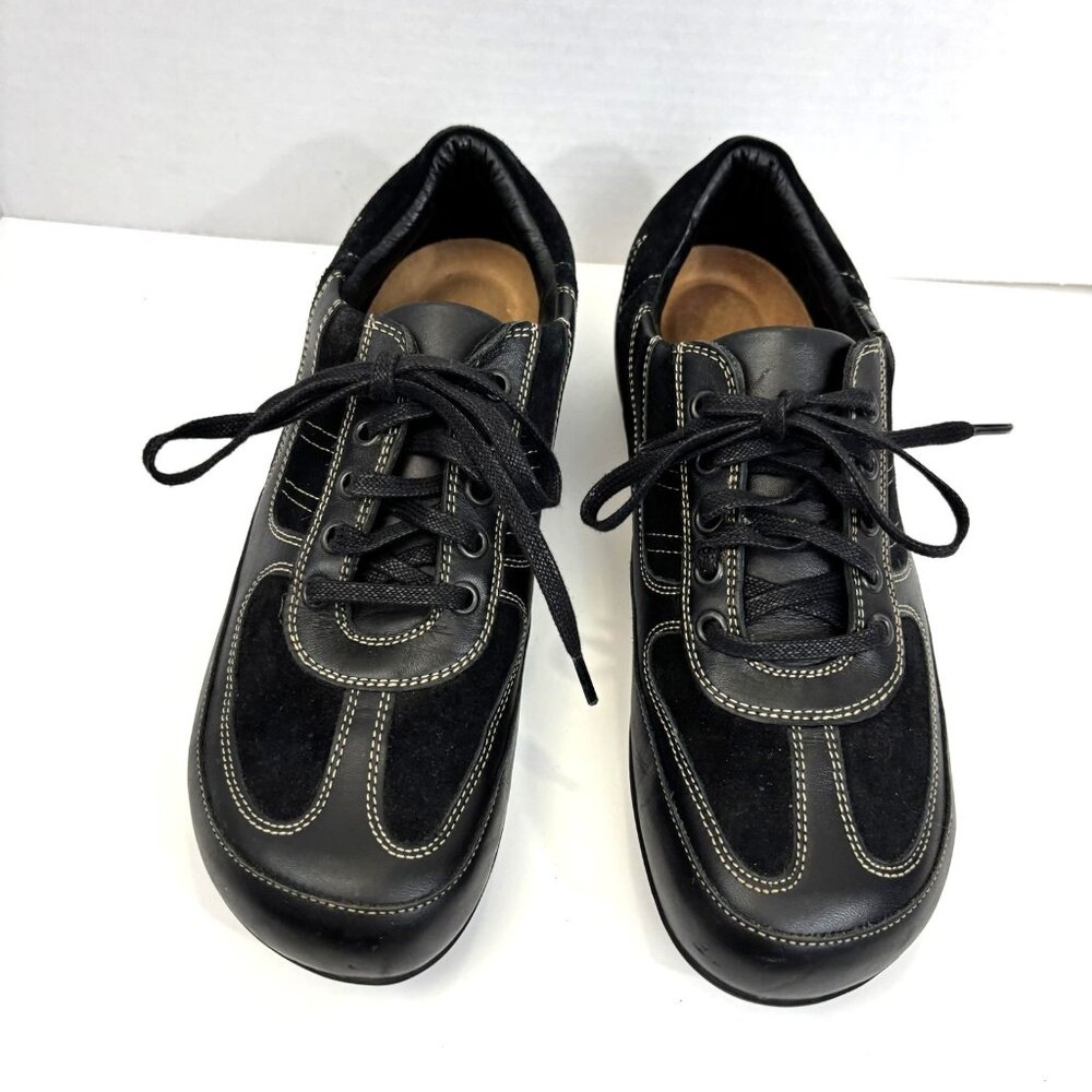 Birkenstock Footprints Leather Lace Up Walking Shoes Womens 8 39 Black Sneakers - Picture 6 of 12